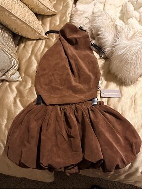 Missguided Kids Brown Suede-Look Dress Set
